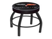30 L8B1 4 Corvette C6 Black Cushion Seat with Black Wrinkle Base Swivel Bar Stool with silver accent by Holland Bar Stool Co.