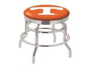 Holland Bar Stool 30 L7C3C Chrome Double Ring Tennessee Swivel Bar Stool with 2.5 Ribbed Accent Ring