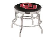 Holland Bar Stool 30 L7C3C Chrome Double Ring Oklahoma Swivel Bar Stool with 2.5 Ribbed Accent Ring