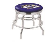 30 L7C3C Chrome Double Ring Nashville Predators Swivel Bar Stool with 2.5 Ribbed Accent Ring