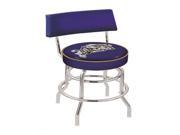 25 L7C4 Chrome Double Ring Sports Team US Naval Academy NAVY Swivel Logo Bar Stool with Back