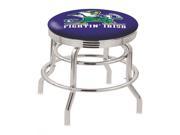 Holland Bar Stool 25 L7C3C Chrome Double Ring Notre Dame Leprechaun Swivel Bar Stool with 2.5 Ribbed Accent Ring