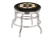 30 L7C3C Chrome Double Ring Boston Bruins Swivel Bar Stool with 2.5 Ribbed Accent Ring