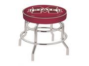 Holland Bar Stool 25 L7C1 4 Mississippi State Cushion Seat with Double Ring Chrome Base Swivel Bar Stool