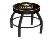 30 L8B1 4 U.S. Army Cushion Seat with Black Wrinkle Base Swivel Bar Stool
