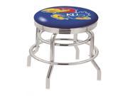 Holland Bar Stool 30 L7C3C Chrome Double Ring Kansas Swivel Bar Stool with 2.5 Ribbed Accent Ring