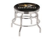 Holland Bar Stool 25 L7C3C Chrome Double Ring Missouri Swivel Bar Stool with 2.5 Ribbed Accent Ring