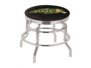 Holland Bar Stool 30 L7C3C Chrome Double Ring North Dakota State Swivel Bar Stool with 2.5 Ribbed Accent Ring