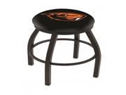 Holland Bar Stool 30 L8B2B Black Wrinkle Oregon State Swivel Bar Stool with Accent Ring