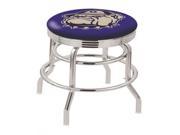 Holland Bar Stool 25 L7C3C Chrome Double Ring Georgetown Swivel Bar Stool with 2.5 Ribbed Accent Ring