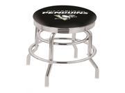 25 L7C3C Chrome Double Ring Pittsburgh Penguins Swivel Bar Stool with 2.5 Ribbed Accent Ring