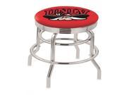 Holland Bar Stool 25 L7C3C Chrome Double Ring UNLV Swivel Bar Stool with 2.5 Ribbed Accent Ring