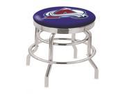 30 L7C3C Chrome Double Ring Colorado Avalanche Swivel Bar Stool with 2.5 Ribbed Accent Ring