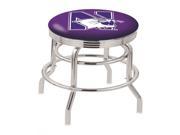 Holland Bar Stool 25 L7C3C Chrome Double Ring Northwestern Swivel Bar Stool with 2.5 Ribbed Accent Ring