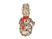 28 Lighted Champagne Gold Glittered Rattan Berry Snowman Christmas Yard Art Decoration