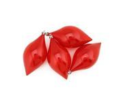 4ct Red Transparent Teardrop Shatterproof Christmas Finial Ornaments 5.25 130mm