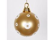 Candy Gold with White Glitter Polka Dots Christmas Ball Ornament 4.75 120mm