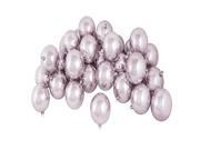 32ct Shiny Silver Peony Pink Shatterproof Christmas Ball Ornaments 3.25 80mm