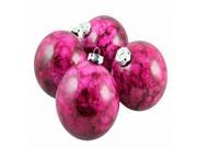 4ct Marbled Red Violet Shatterproof Christmas Ball Ornaments 3.25 80mm