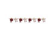 26 Decorative Plush Red and Beige Joined Hands Angel Dolls Christmas Garland Unlit
