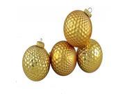 4ct Gold Prism Textured Shatterproof Christmas Ball Ornaments 2.75 70mm