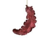 6ct Matte Burgundy Feather Shatterproof Christmas Ornaments 6