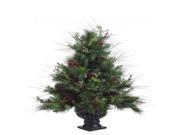 3 Potted Pine Artificial Christmas Tree with Pine Cones and Berries Unlit