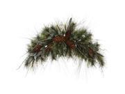32 Eucalyptus Berries and Pine Cone Artificial Christmas Swag Unlit