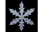 36 Pure White LED Lighted Tube Light Silver Tinsel Fabric Snowflake Commercial Christmas Decoration