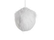 4 Pure Class Beaded and Glittered White Feather Snowball Christmas Ornament