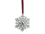 3 Regal Silver Plated White 2015 Christmas Snowflake Ornament with European Crystals