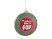4 Candy Lane Tootsie Roll Pop Original Candy Filled Lollipop Christmas Disc Ornament