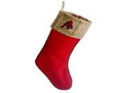19 Red Cardinal Holly Leaf Country Burlap Christmas Stocking