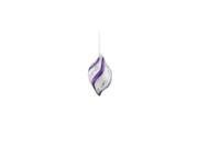 3ct White Purple Sequined and Silver Beaded Shatterproof Onion Christmas Ornaments 3 75mm