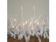 9 x 14 Pre Lit LED Flocked White Spruce Christmas Garland Warm Clear Lights