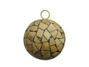 Brown Humble Holiday Wood Mosaic Christmas Ball Ornament 4 100mm