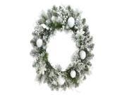 24 Pre Decorated Snowy Flocked Artificial Christmas Wreath Unlit
