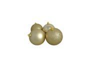 4ct Champagne Gold Shatterproof 4 Finish Christmas Ball Ornaments 8 200mm