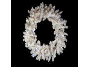 36 Battery Operated Pre Lit LED Snow White Christmas Wreath Multi Lights