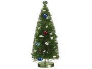 14 Pre Decorated Flocked Glitter Bottle Brush Christmas Tree Unlit