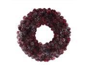 12.5 Wine Burgundy Glitter Pine Cone Artificial Christmas Wreath Unlit