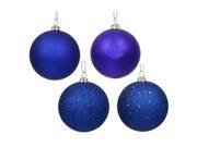 4ct Cobalt Blue Shatterproof 4 Finish Christmas Ball Ornaments 8 200mm