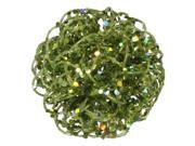3.5 Sparkling Green Kiwi Curly Ball Christmas Ornament