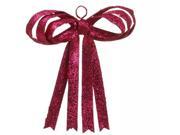 13.5 Pretty in Pink Sparkling Fuschia Glitter Christmas Ribbon Bow Decoration