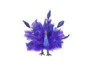 9.5 Colorful Purple and Blue Regal Peacock Bird with Open Tail Feathers Christmas Decoration