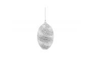 3ct White and Silver Beaded and Glittered Confetti Shatterproof Christmas Ball Ornaments 3 75mm