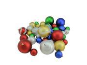 39ct Multi Color Matte and Glitter Shatterproof Christmas Ball Ornaments 2 4