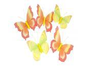 6 Yellow And Orange Glitter Mesh Butterfly Garland 15 butterflies