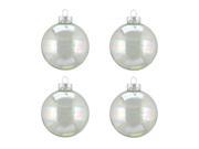4ct Shiny Clear Iridescent Glass Ball Christmas Ornaments 2.5 65mm