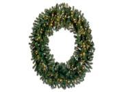 48 Pre Lit Deluxe Windsor Pine Artificial Christmas Wreath Clear Lights